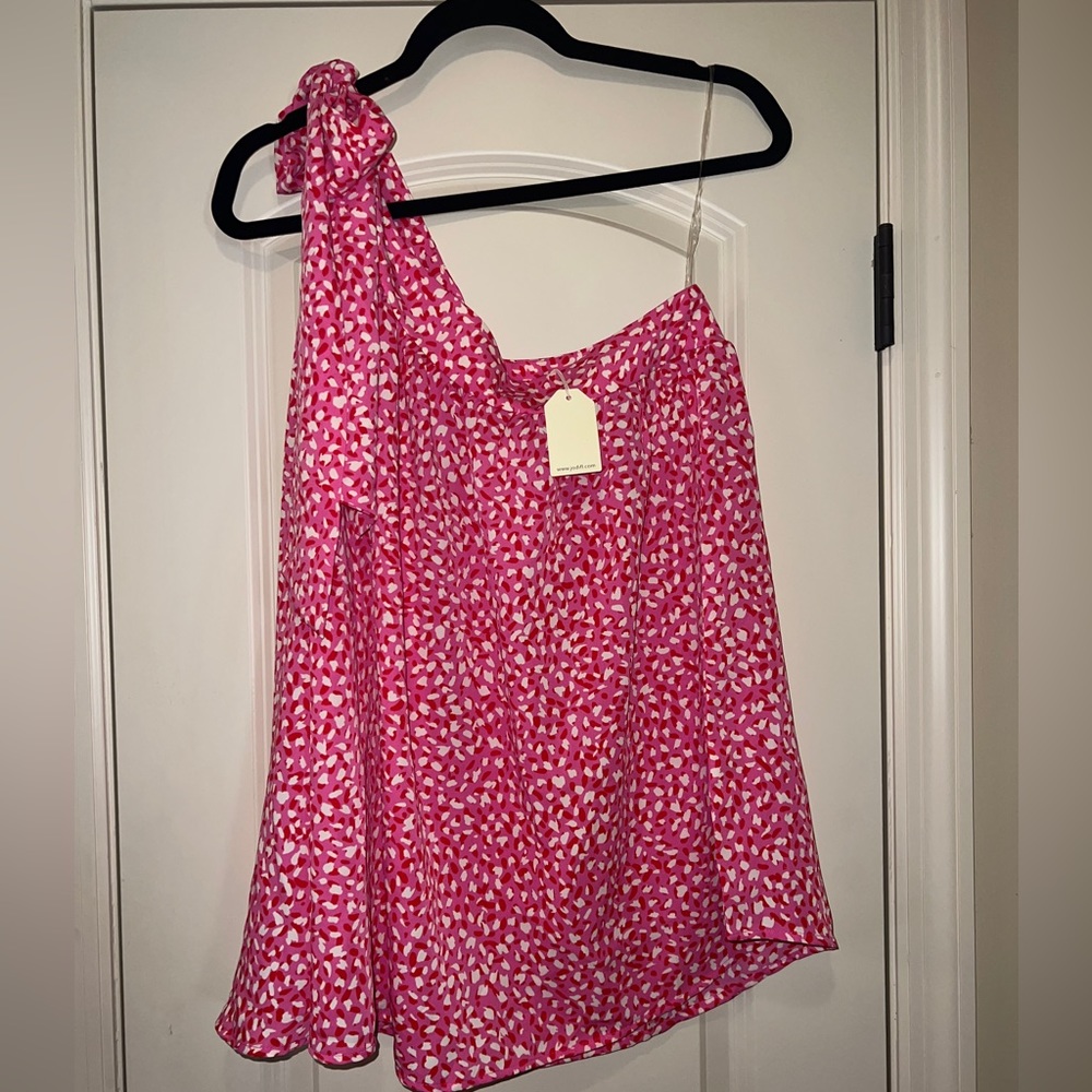 Pink and Red One Shoulder Top